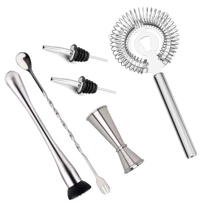 Professional Bar Tools,Stainless Steel Stir Bar Tool, Cocktail Stir Bar Mixing Spoon, Cocktail Picks, Mojito Stir Bar Tool Kit